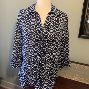 DressBarn button-down, roll sleeved top